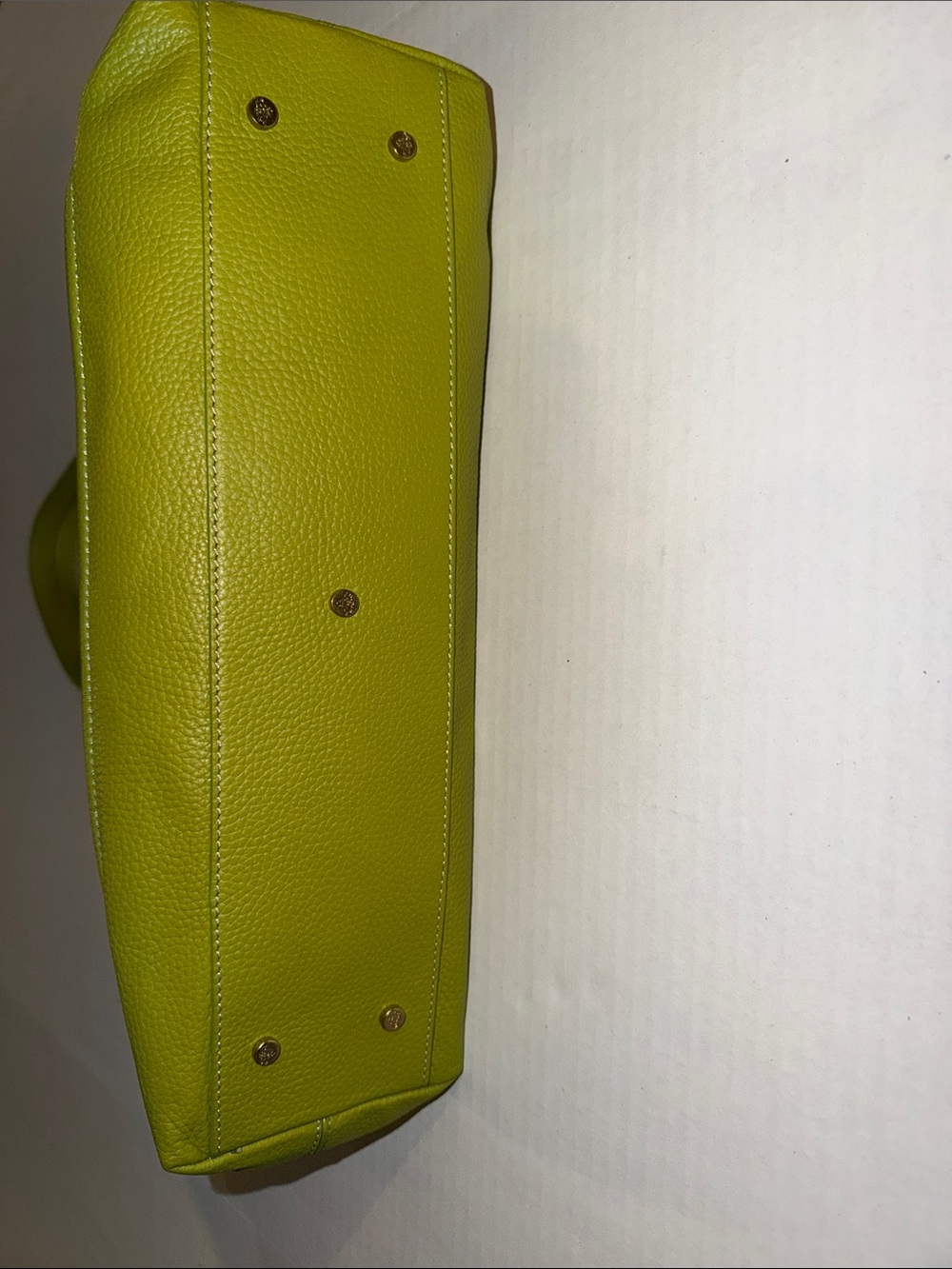 Prix de Dressage Chartreuse Leather Tote with Gold Accent Hardware - Picture 3 of 5
